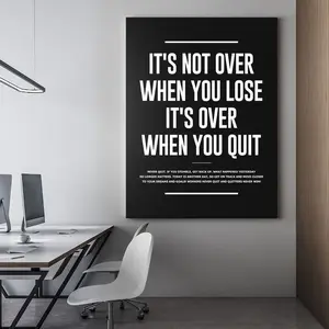 Perseverance Quote Canvas Wall Art, Motivational Office Decor Print, Entrepreneur Art Inspiration Digital Poster, Never Quit Printable Sign