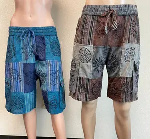 Patchwork Shorts Bohemian Summer Bright Comfy Men and Women Hippie Clothes Boho Cute half pants Festival shorts for summer
