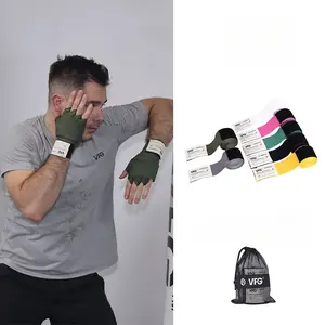 Boxing bandage male Shaolin hand guard, blue bandage elastic hand guard covering the palm and wrist, female professional protective gear black hand wrap