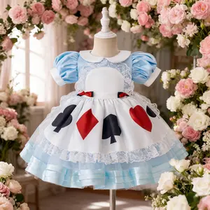 02 Alice Kids Girl Elegant Dress For Birthday Party Event Wedding Baptism 1st Birthday Party Wear Christening Baptism Gown Cute Princess Style For Newborn/Infant