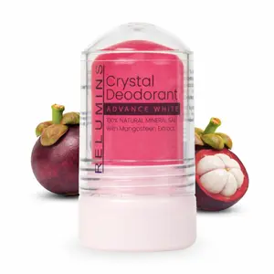 Relumins Mangosteen Crystal Deodorant, All-Natural Mineral Salt Roll-On, Aluminum-Free, Non-Staining, Antioxidant & Soothing with 24-Hour Odor Protection, Ultimate Gift this Mother's Day – 60g
