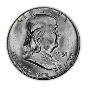 1951 Franklin 90% Silver Half Dollar Philadelphia - Uncirculated