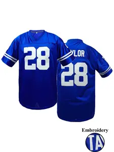 Men's #28 Blue Football Jersey, Indianapolis Classic Retro Embroidered Design - Loose Fit V-Neck Short Sleeve American Football Sports Wear, Suitable For Casual Daily Wear, Match Training And Streetwear Style, Christmas Gift, Unisex