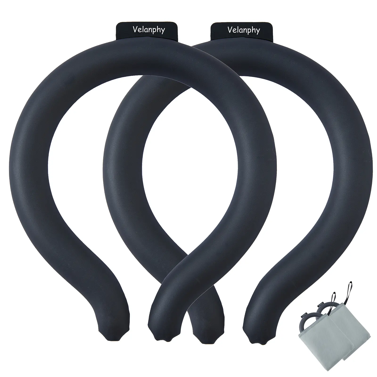 Reusable Neck Ice Packs (black*2) - 64°F PCM Cooling Tube with Insulated Bag, Lightweight Portable Wearable for Summer Heat Relief, Outdoor Work, Ice Packs Reusable, Cooling Pads, Ice Compress