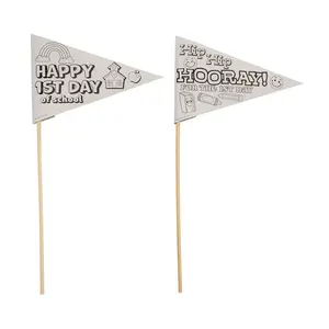 Color Your Own First Day of School Pennant Flags - 24 Pc.