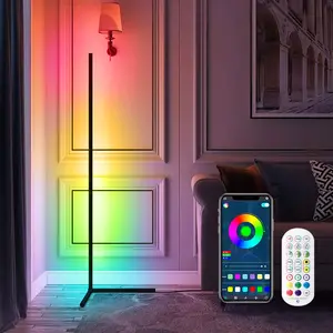 DAYBETTER L-Type RGB-Ic LED Corner Floor Lamp 56 Inch Dimmable Mood Lighting with Adjustable Warm Light, Minimalist Design, 16 Million Colors & App Control for Bedroom & Party, Focused corner/local glow (not full-house lighting)