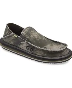 Sanuk Men's Grey Vagabond Tie-Dye Loafers