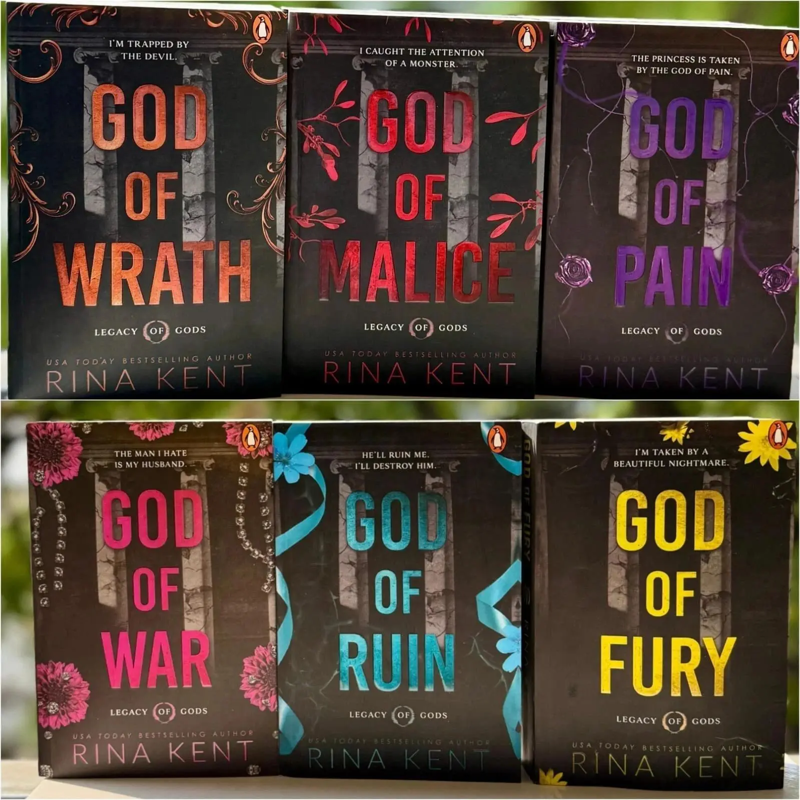 God Fall Paperback Legacy of Gods Series Collection 6 Books Set By Rina Kent (God of Pain ...