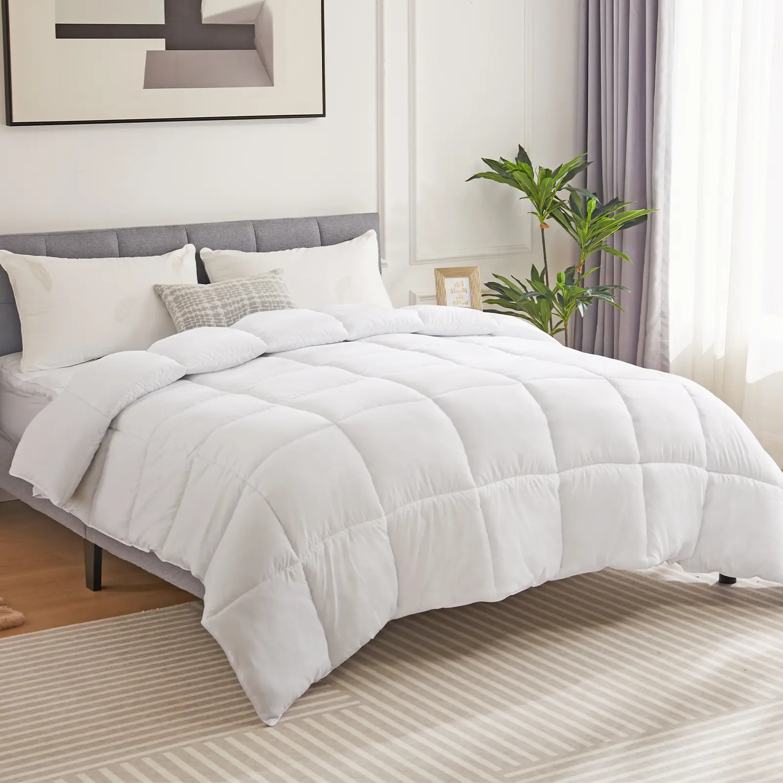 FurniChic Haven Four Season Universal Down Comforter- Soft and Fluffy Bedding, Lightweight and Luxurious Down Comforter