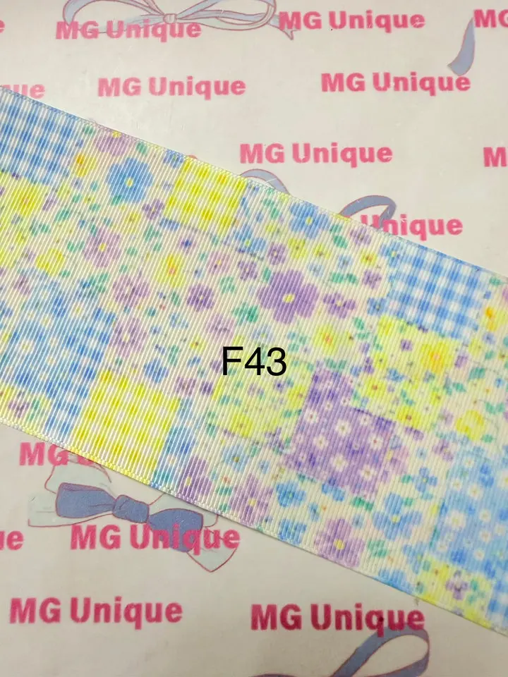 F43  floral ribbon 2.5”