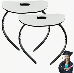 1pc Sturdy Non-Slip Graduation Cap Headband, Black Plastic Hairband For Graduates And Women, Perfect For Graduation Party Celebration (Cap Not Included)