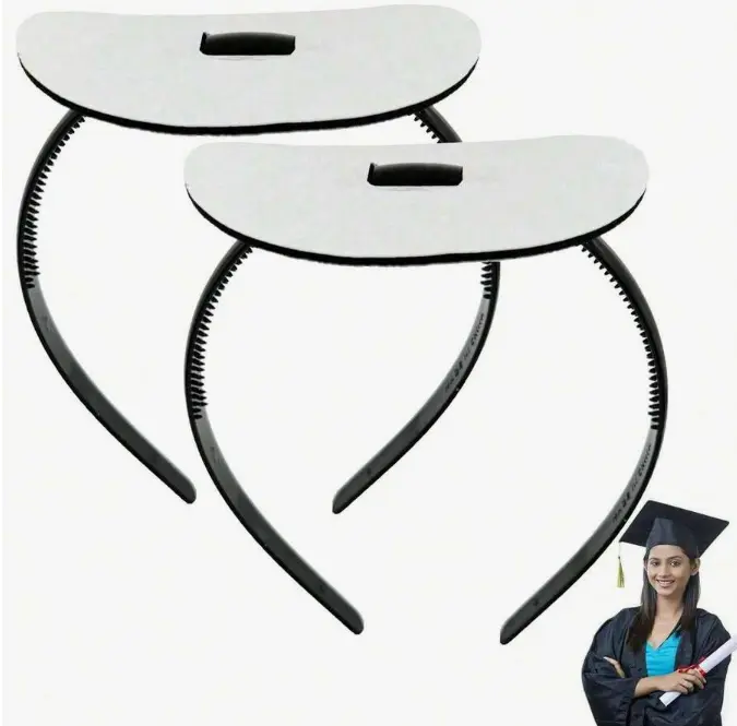 1pc Sturdy Non-Slip Graduation Cap Headband, Black Plastic Hairband For Graduates And Women, Perfect For Graduation Party Celebration (Cap Not Included)