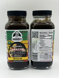 Uncle Goodies BBQ Jerk Sauce - Regular, 8oz Bottle, Gluten-Free, All-Natural Ingredients, Premium Allspice, Fresh Herbs, Scotch Bonnet Peppers, No Artificial Preservatives