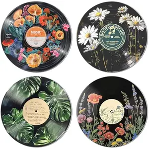 Decor, Posters for Room Aesthetic - Botanical Wall Art, Record Decor, 4pcs 12"