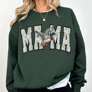 Camo Duck Mama Sweatshirt, Trendy Hunting Tee, Cute Hunting Wife TShirt, Camouflage Mom Shirt, Gift for Her