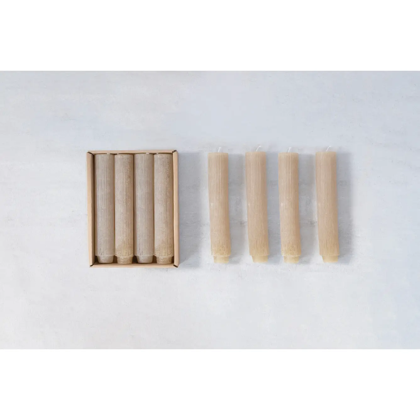Mini Honey Reeded Candlestick (Set of 12)