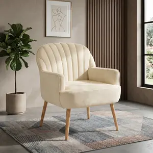 Comfy Velvet Barrel Chair with Metal Legs, Modern Upholstered Single Sofa Armchair, Luxury Accent Chair for Living Room, Bedroom, Office, Cafe & Waiting Room