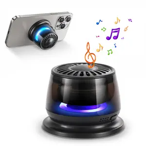 Magnetic Bluetooth Speaker, 2-in-1 Portable Wireless Speaker Phone Stand with RGB Light, Bluetooth 5.4, TWS Stereo Pairing, 4-10H Playtime for Kitchen Bathroom Travel