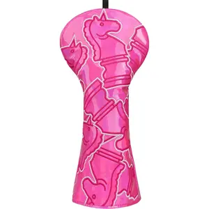 Golf Club Head Covers Driver Wood Golf Club Headcover Leather Protector Heavy Embroidered Colorful Pink Pony Design