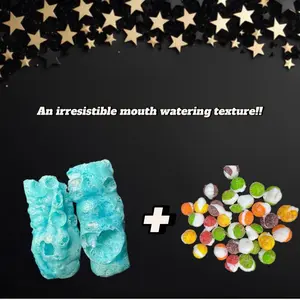 Sour Blue raspberry Fruit rollups + sour skittles freeze dried