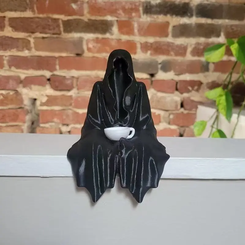 1pc 3D Printed Sitting Ghost Figurine, Home Decor Statue, Decorative Piece, Decorative Sculptures, Statue Figurines, Collectible Room Decor, Halloween Christmas Gift, New Year Present, Birthday Decoration
