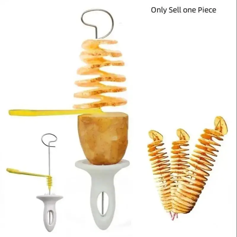 Multi-function Potato Chip Cutter Set, 1 Count Spiral Potato Cutter, Potato Cutting Utensils for Bbq & Kitchen