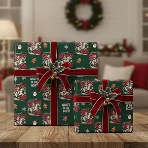 Horse Rodeo Christmas Wrapping Paper, Cowboy Santa Holiday Gift Wrap