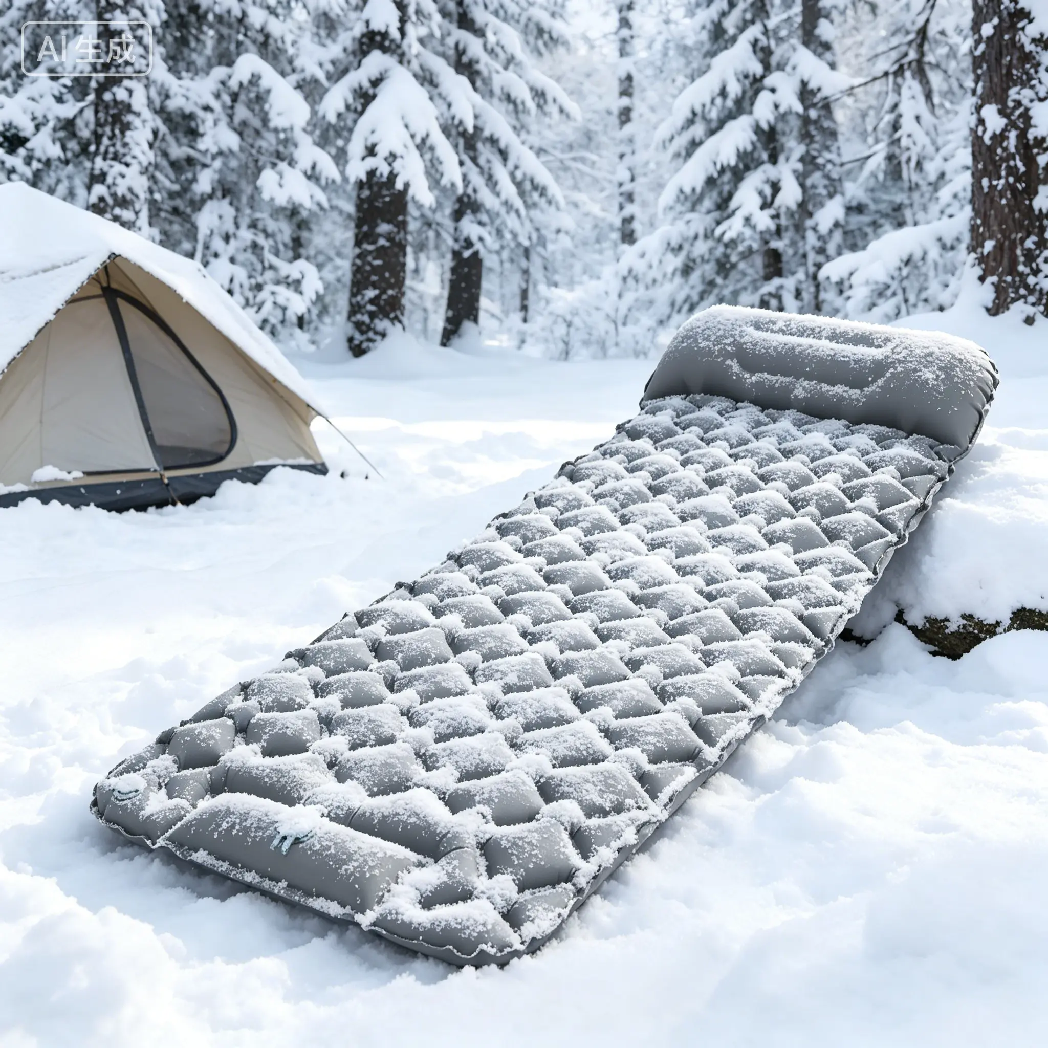 Blue Single-Nozzle Foldable Rectangular Inflatable Sleeping Pad - Widened, Thick, Drawstring Design, Moisture-Proof, Wear-Resistant, Portable Camping Mattress with Sunscreen Feature for Outdoor Travel & Camping Hiking, Blue Single Inflatable Sleeping Pad,