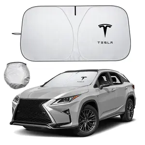 Car Windshield Sun Shade Cover, Visor Front Window Sunscreen Protector, Parasol for Tesla Model 3/s/x/y/roadster/spacex