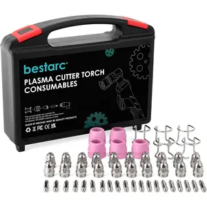 AG60P Plasma Cutter Torch Consumables, 50Pcs Cutting Torch Tip Nozzles Kit with Box, For AG60 WSD60 AG60P and BTC500DP