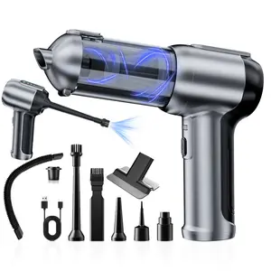 17000pa Mini Handheld Portable Car Vacuum Cleaner, Dual Function Suction and Blowing, High Suction Power, LED Display, Ideal for Cars, Home, Office, Pets, Flexible Extendable Hose, Car Vacuum Kit, Car Interior Cleaner