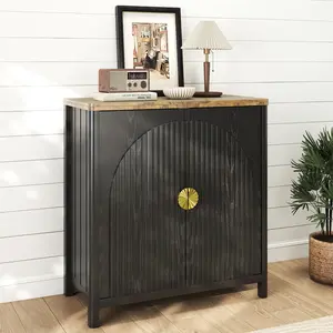 Dystler 31.5” Farmhouse Style Freestanding Furniture-Style Hidden Mid-Size Multi-Functional Bar Cabinet, Coffee & Wine Bar for Kitchen, Entryway, Freestanding Bar Cabinets, Furniture-Style Bar Cabinets