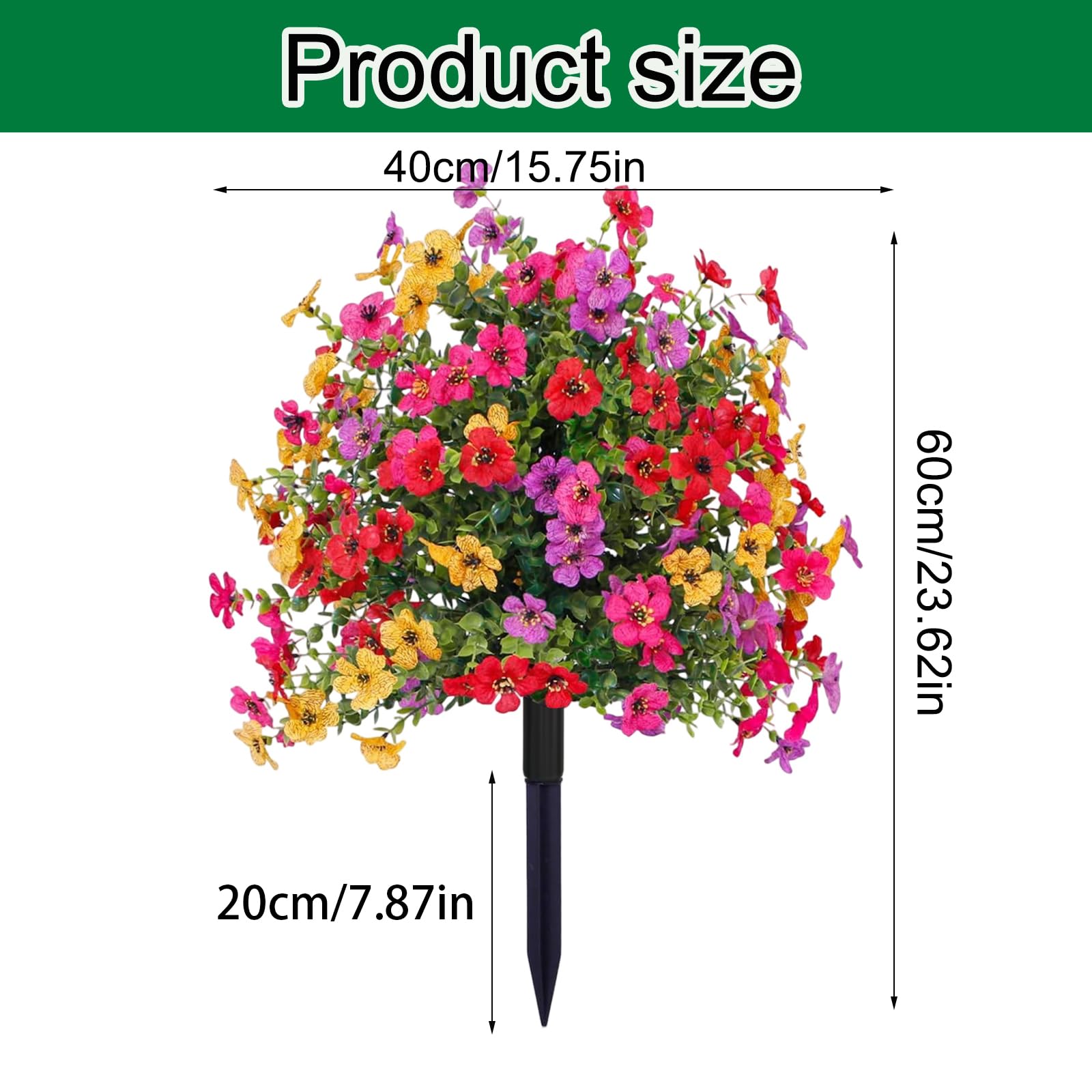 Artificial Flowers for Outdoor Indoor Garden Home Decoration, Plastic Faux Flowers, Faux Flower Daisy with Eucalyptus Leaves Fake Plants Greenery Boxwood Porch Patio