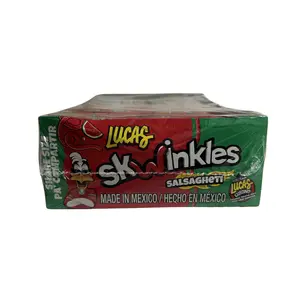 Lucas Skwinkles Salsaghetti Watermelon Candy 6 Pack | Mexican Candy Strips with Tamarind Sauce