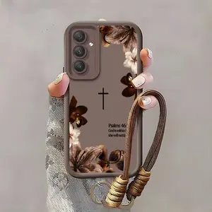 Suitable for [Galaxy A15] high-end women's phone case🥰，a beautiful lanyard is included，Sophisticated Floral Patterns，drop-resistant and fingerprint-resistant YM99