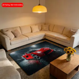 1pc Cartoon Car Pattern Rug, Print Rug, Humorous Fun Decorative Mat, Square Carpet, Home Office Bedroom Dining Room Use