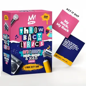Throwback Lyrics 90s & 2000s Hip Hop R&b Music Party Game, Music Lovers, 250 Trivia Cards & Charades, Fun for Game Nights, Date Nights, Family Gatherings