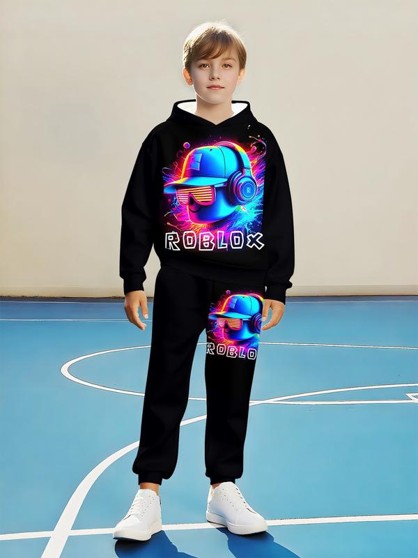 Boys' Fashion Game Character 3D Printed Hoodie Set, Long Sleeve Casual Sportswear - Outdoor Activities Essential, Perfect Gift Idea