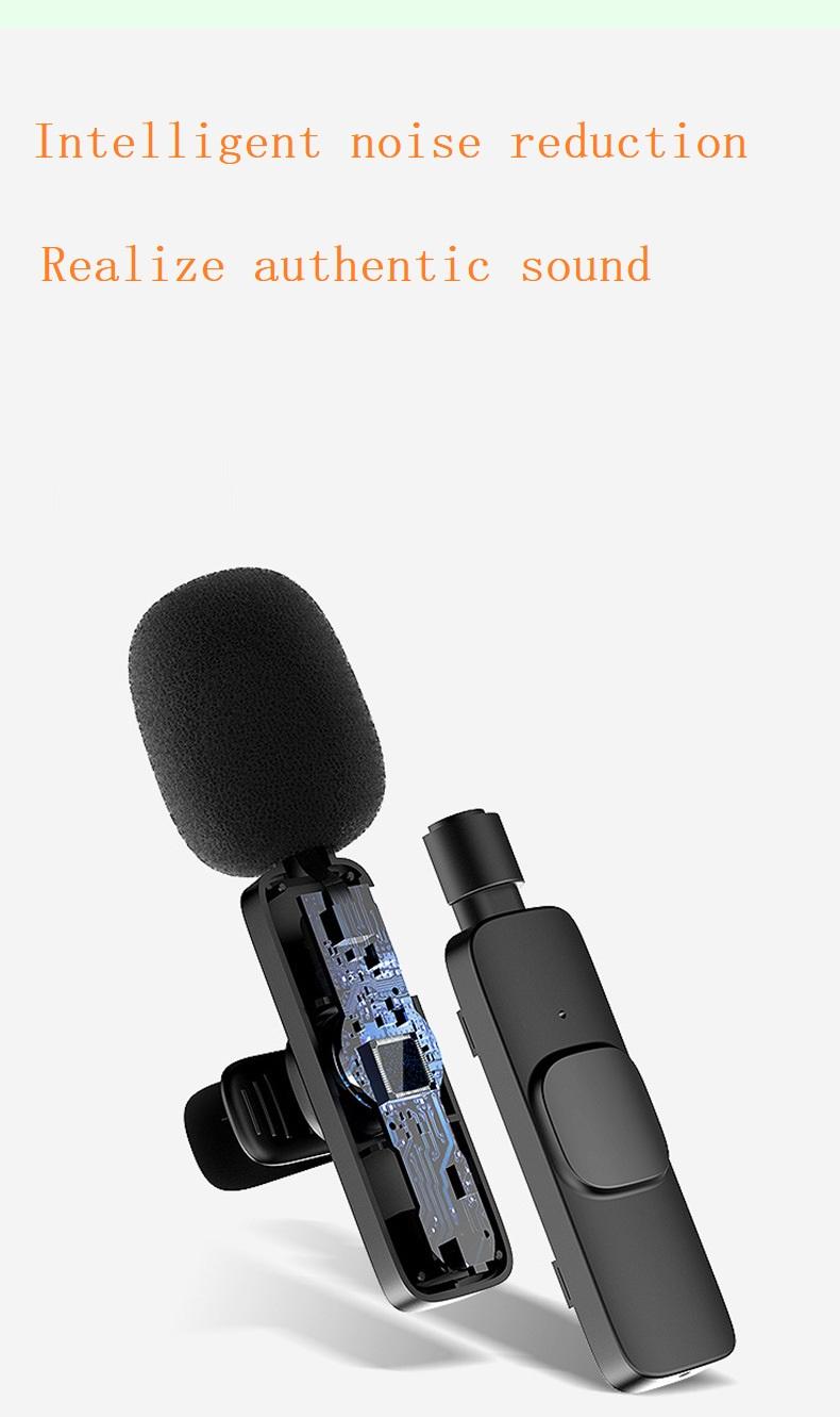 NEW 2.4G Wireless Lavalier Microphone Windproof Audio Video Recording Mic for IPhone/Android Live Broadcast Interview Vlog Mic