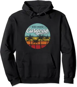 Curacao I Caribbean retro beach vacation cruise travel Pullover Hoodie - Joelalbe Shop 71B09HKTHBDL