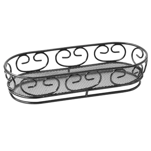 Packnwood Black Steel Bread Basket - Black - 9.2 x 3.5in. x 2in.