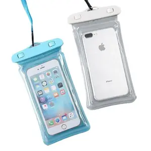 Pack of 2 Waterproof Phone Pouches – Universal Fit in Blue & White – Beach-Ready Protection Against Water, Splashes & Spills