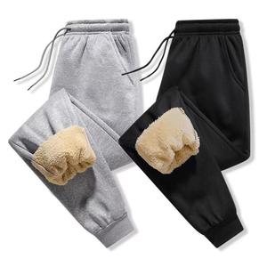 Men's Classic Daily Plain Solid Color Warm Wool-Lined Winter Casual Pants, Thick Soft Outdoor Sports & Daily Wear Black Menswear Trousers, Classic Men's Pants, Daily Men's Pants