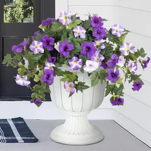 Artificial Fake Flowers Plants for Outdoor Decoration, 2PCS Faux Petunias Silk Flower for Outdoor, Decorative Flowers for Home Garden Outdoor Decoration, Flower Arrangement