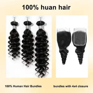 Rovess Loose       Loose   22 24 26 Inch Unprocessed Virgin Soft Real  Extensions with 4*4 closure