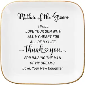 Mother of Groom  Dish Ring Plate - Thank You for Raising of My Dreams, Wedding Gifts for Mother of The Groom Christmas Birthday from Bride