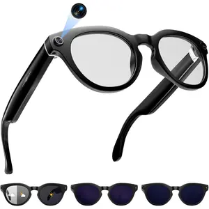 AI  Glasses with Camera,  Camera Glasses,12MP Video Recording Glasses, Real Time Translation, AI Voice Assistant,Sunglasses with 3 Pack Lenses - Photochromic Lenses, and Blue Lenses