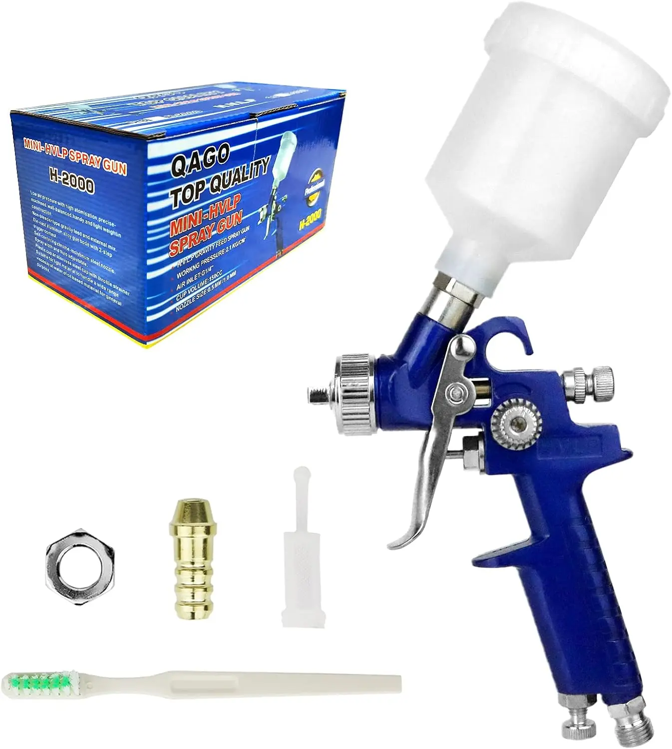 HVLP Spray  with 1.0mm Tip Air Spray  for  Spraying Gravity Feed   for  Prime,Furniture Surface Spraying,Wall Painting Include 125ml Capacity Cup