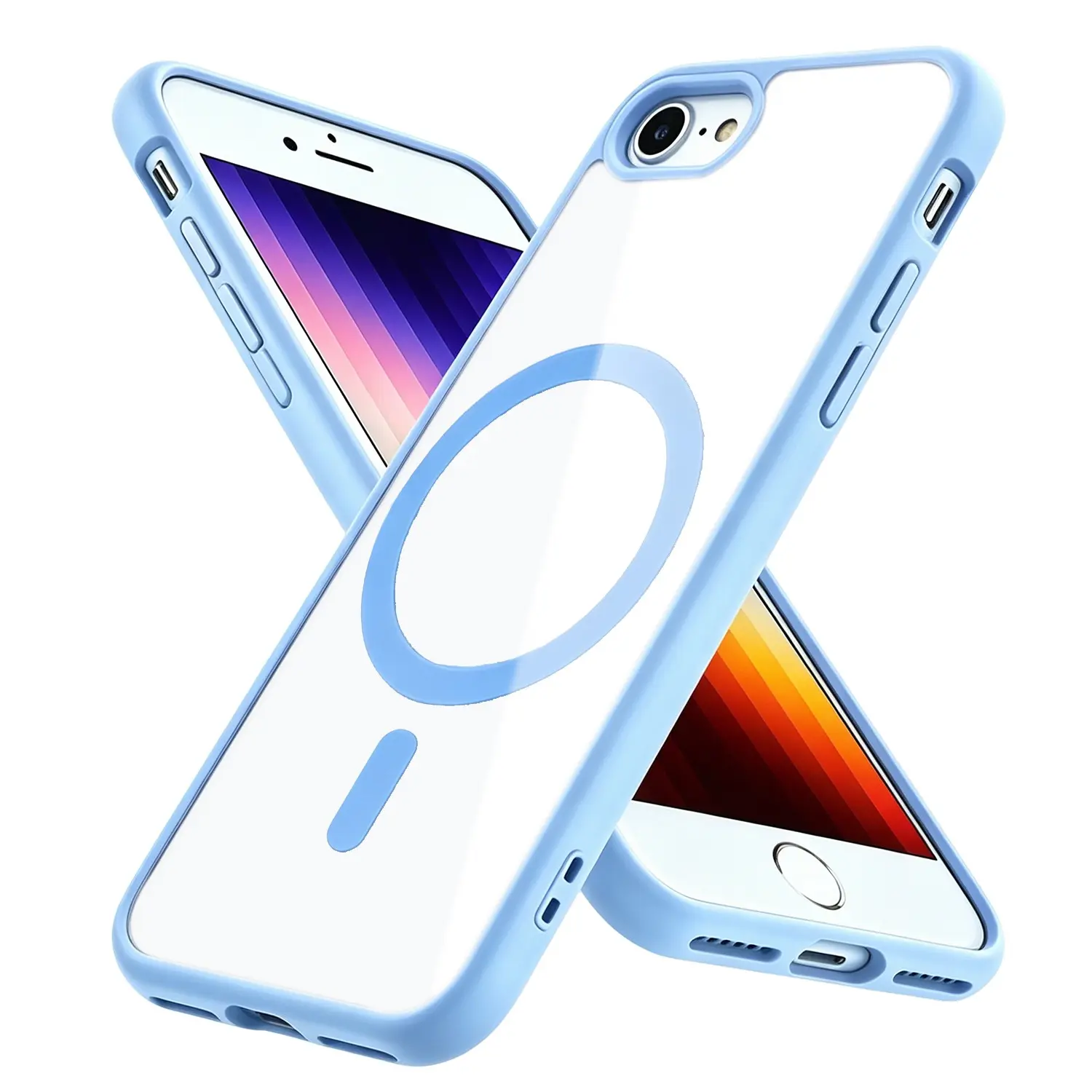 luxury Magnetic for iPhone  7 8 SE2 SE3 7Plus 8Plus  Wireless Charging Case Hard Acrylic Cover