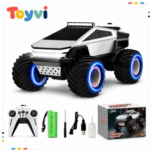 1:12 Remote Control RC Truck Gift Set – Monster Truck All-Terrain Off-Road Pickup with Lights & Spray Function, Perfect Christmas & Birthday Gift for 6 7 8+ Year Old Boys Girls cyber Remote Control Truck Kids Metal Shell Off-Road RC Truck